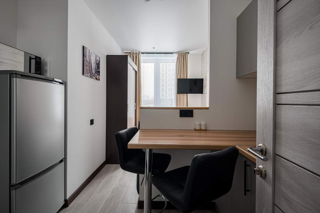 Kitchen "Studio for two next to the botanical garden"